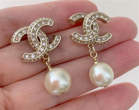 chanel dangling pearl earrings|chanel vintage earrings pearl.